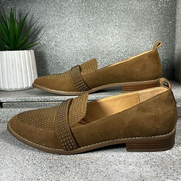 Crown Vintage Lorina Leather Studded Loafers Shoes Size 10 - Picture 1 of 8